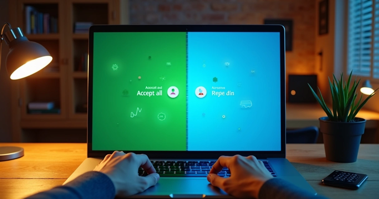 Confirmação de cookies do YouTube mostrada em duas opções na tela de computador