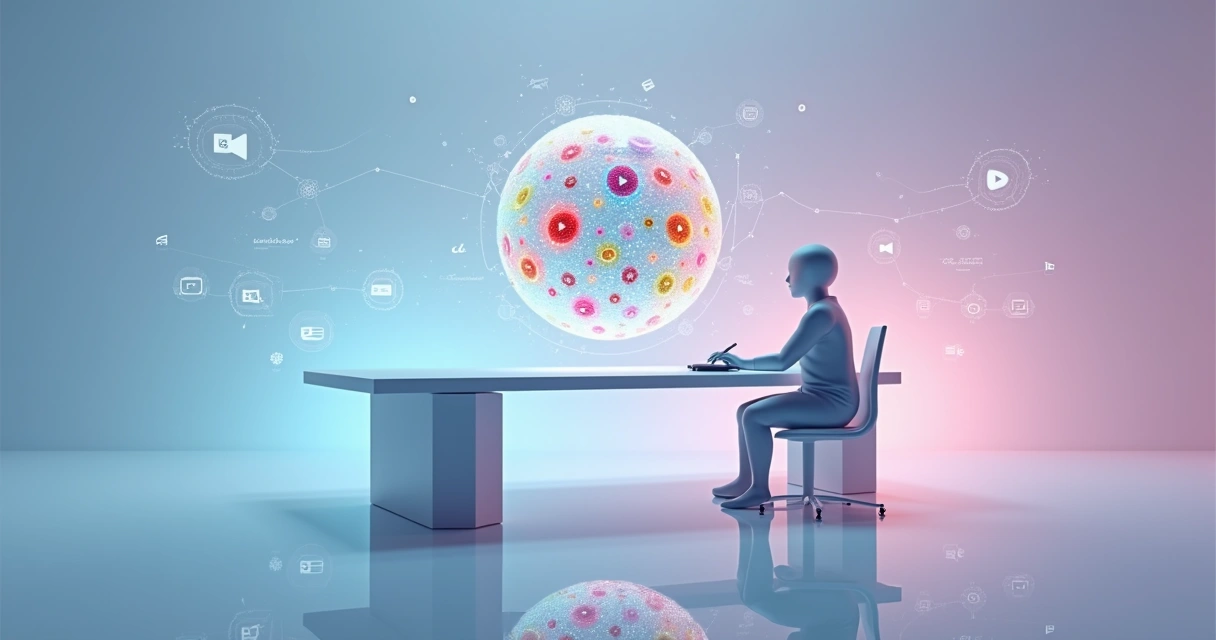 Conceito abstrato de dados e privacidade ligados ao uso do YouTube